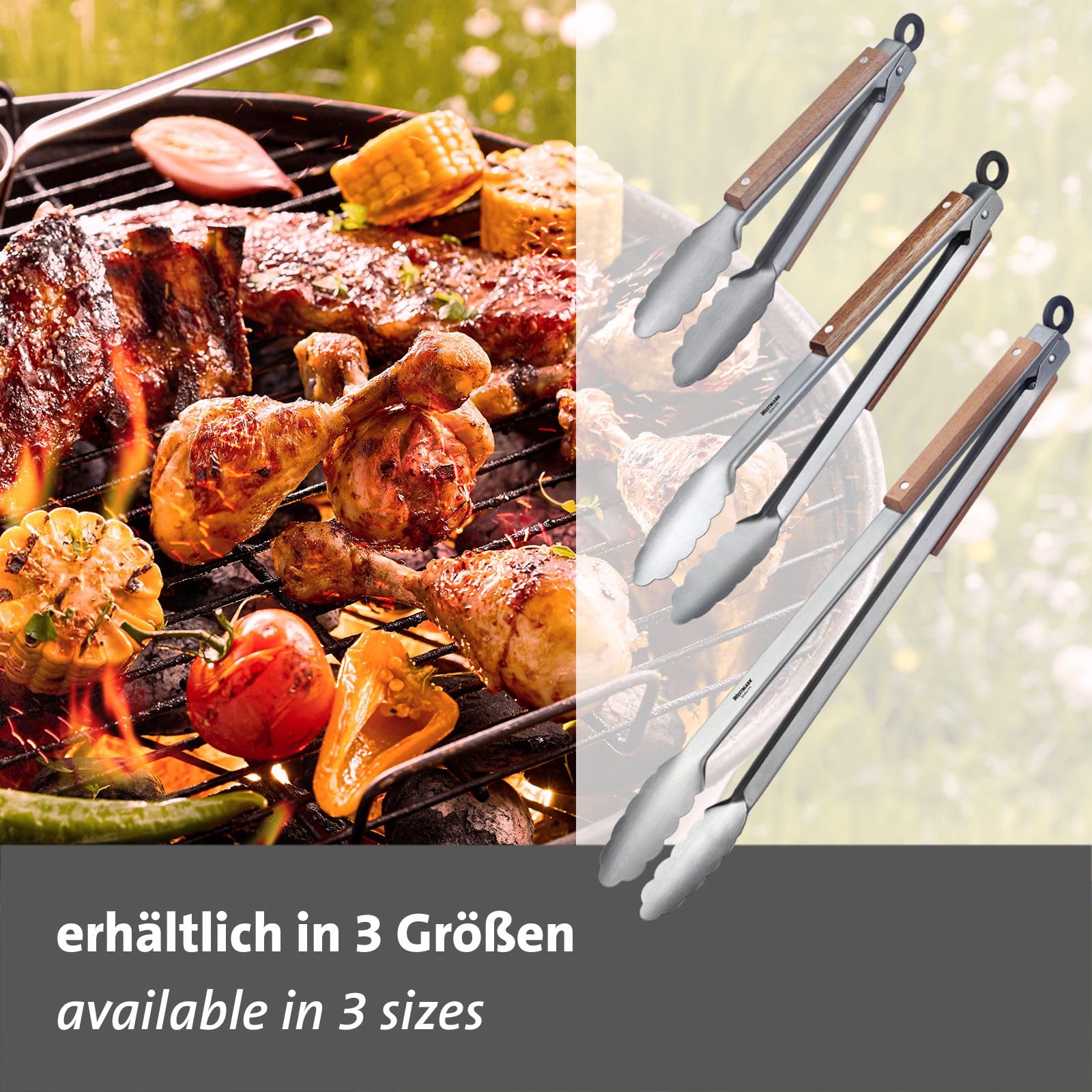 westmark-16272270-pince-barbecue-classic-wood-mini-acier-inoxydable-et-poign-es- image 5