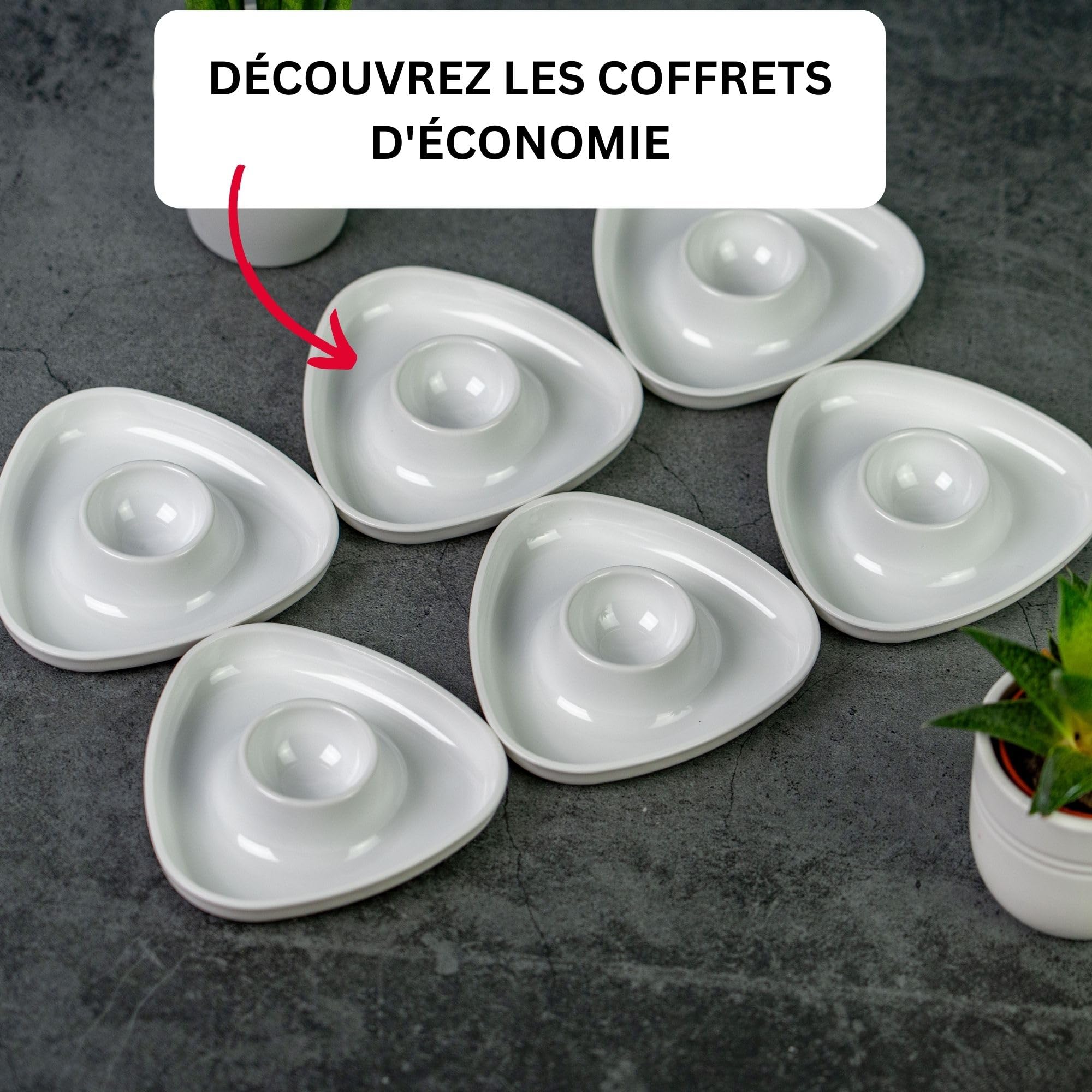 westmark-20702241-coquetiers-triangulaires-empilables-lot-de-6-plastique-ps-blan image 4