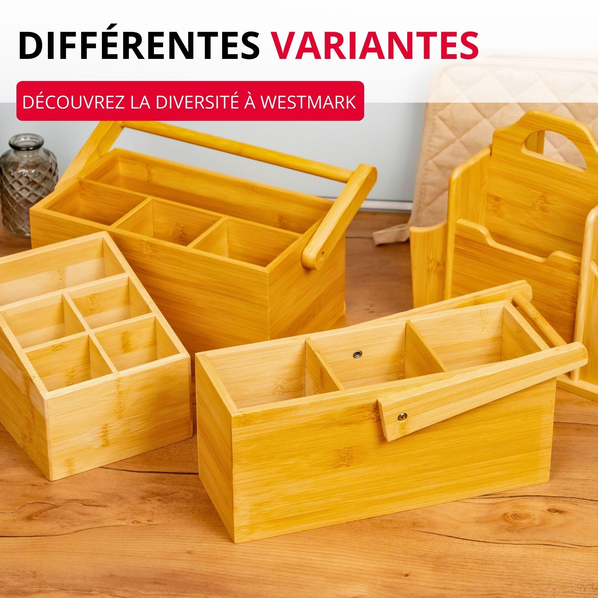 westmark-tapas-friends-organisateur-de-cuisine-5-compartiments-en-bambou-13-x-13 image 7