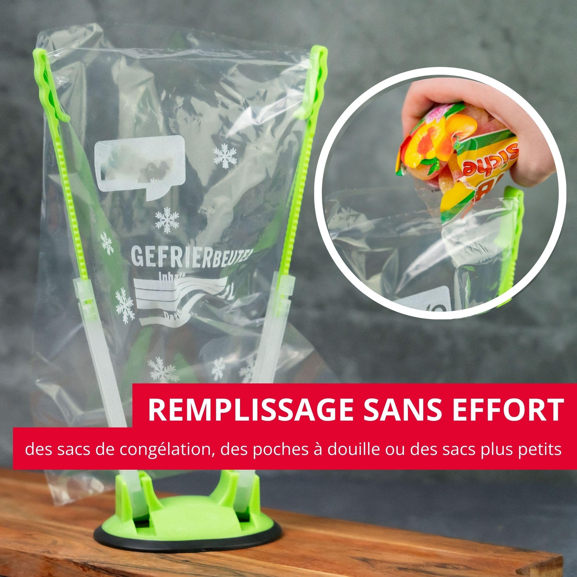 westmark-porte-sac-pliable-support-r-glable-pour-sacs-de-cong-lation-poches-doui image 2