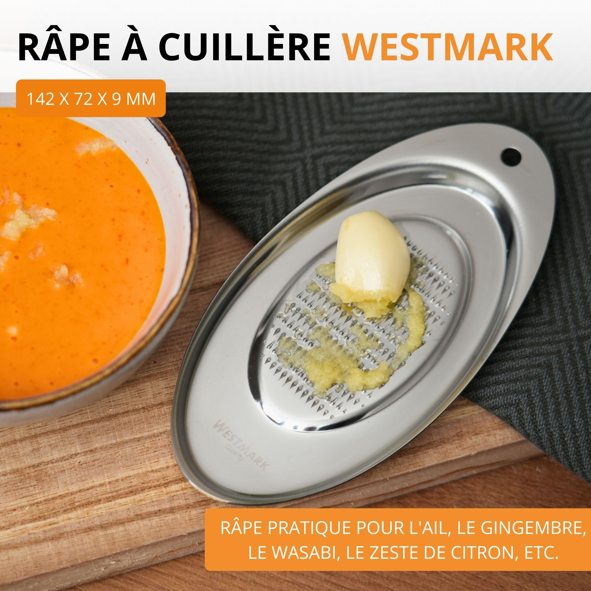 westmark-r-pe-gingembre-et-pices-ovale-en-acier-inoxydable-14-2-cm-bord-collecte image 2