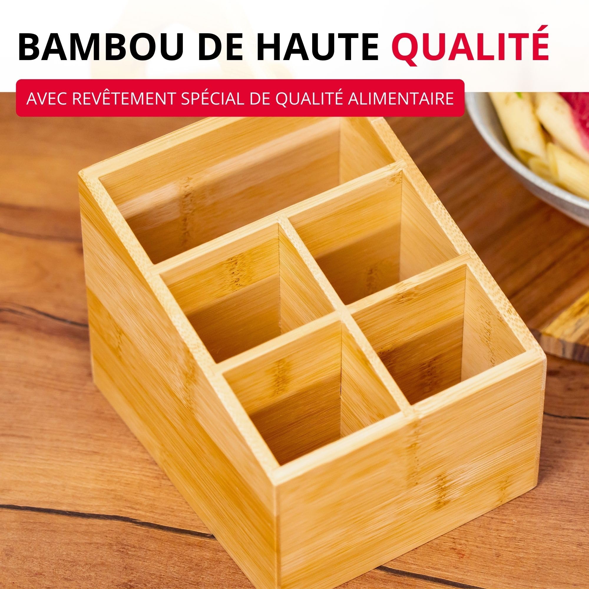 westmark-tapas-friends-organisateur-de-cuisine-5-compartiments-en-bambou-13-x-13 image 6