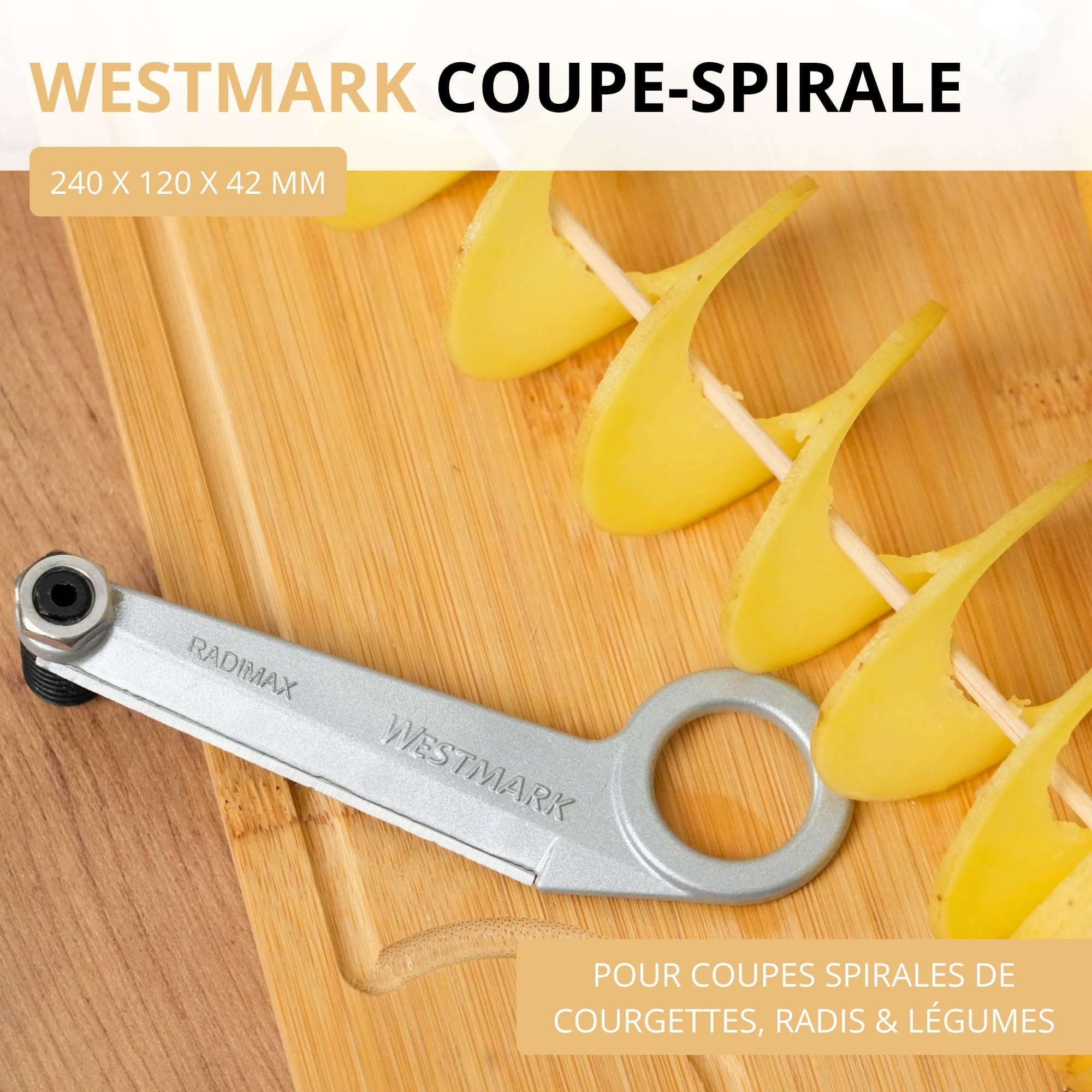 westmark-radimax-51302260-coupe-radis-spirale-avec-longue-tige-de-centrage-24-cm image 2