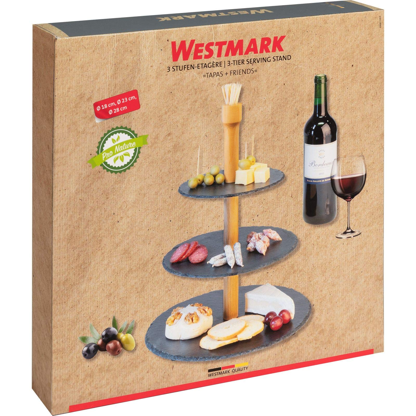 westmark-tapas-friends-pr-sentoir-3-tages-en-ardoise-naturelle-avec-100-mini-piq image 7