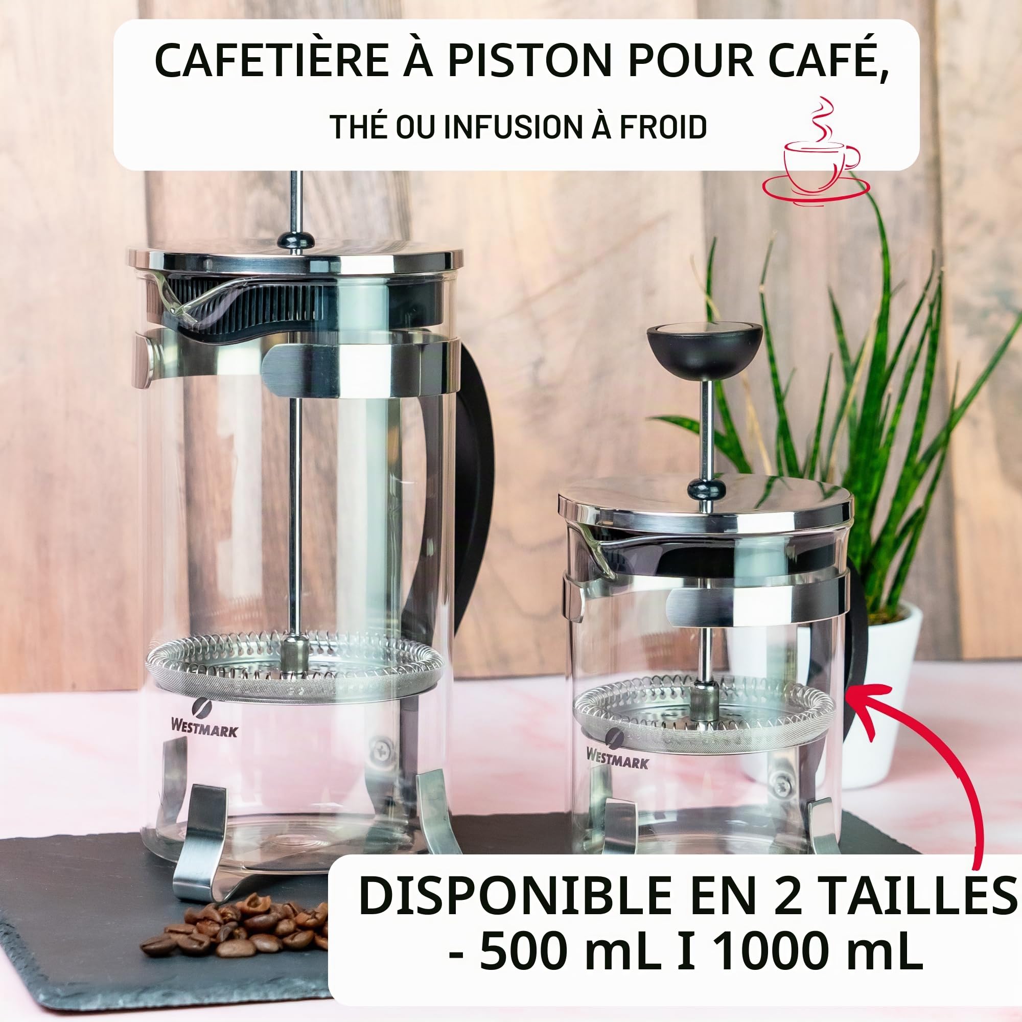 westmark-24702260-cafeti-re-piston-french-press-brasilia-500-ml-verre-borosilica image 2
