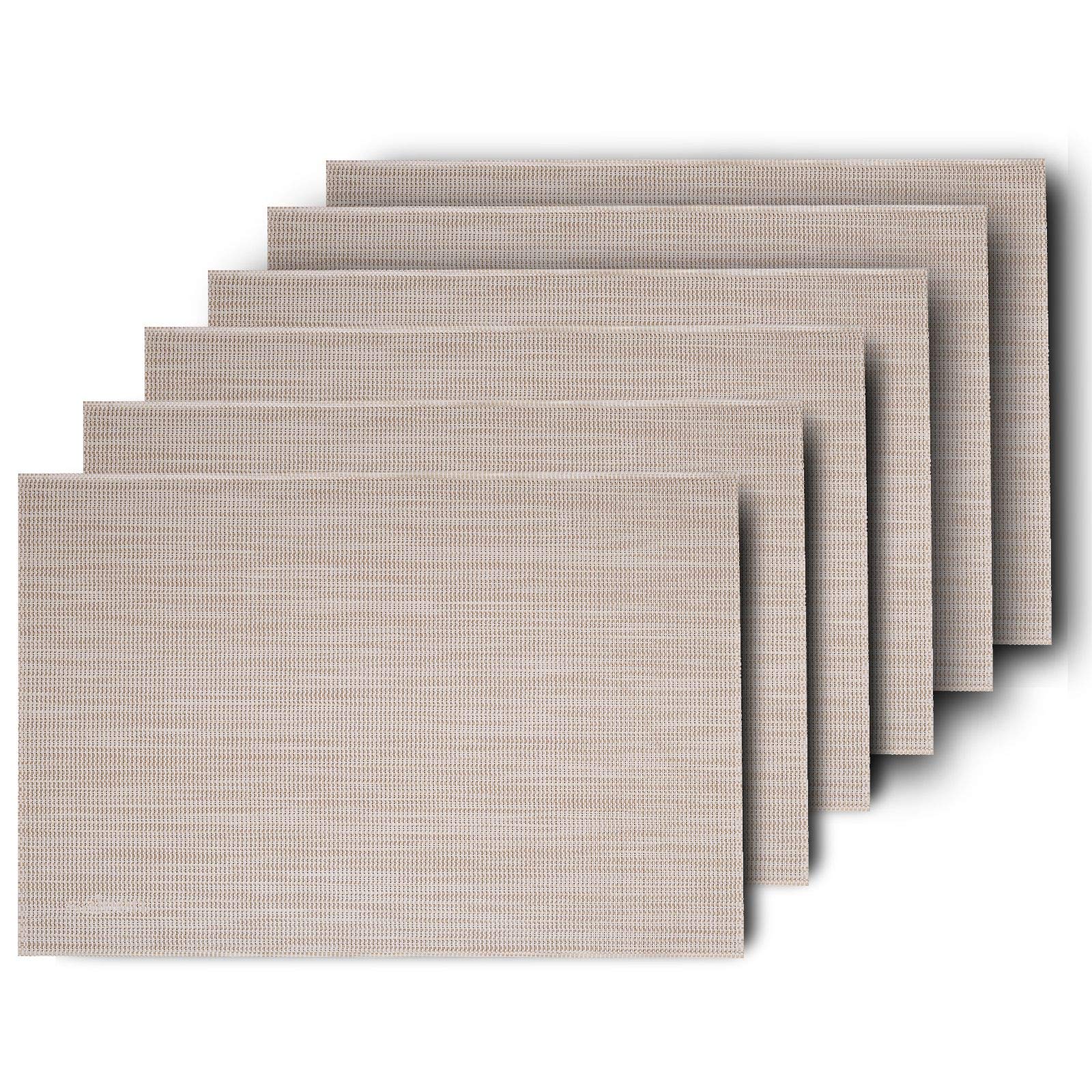 westmark-lot-de-6-sets-de-table-uni-42-x-32-cm-beige-blanc-chin image 1