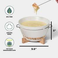 chef-n-sweet-spot-service-fondue-compact-sans-fil-bougie-chauffe-plat-avec-bol-e image 2